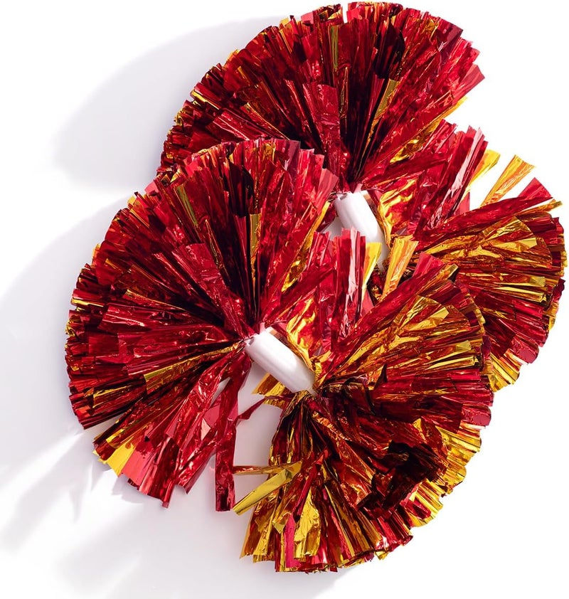 Anderson's Metallic Red & Gold Foil Baton School Spirit Shakers, Cheerleader Pom Poms, Football, Basketball, Homecoming Squad, Team, Party, Dance, Club, Performance, Fan Celebration Pack of 2 - Image 2